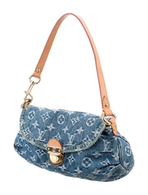 mini pleaty monogram denim bag.